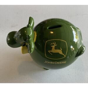 Authentic John Deere Stoneware Piggy "Pig" Bank Collectible Cow